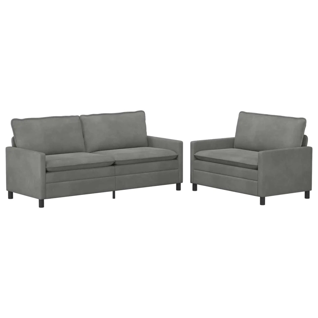 Set di divani 2 pcs Grigio Scuro Velluto 3417128