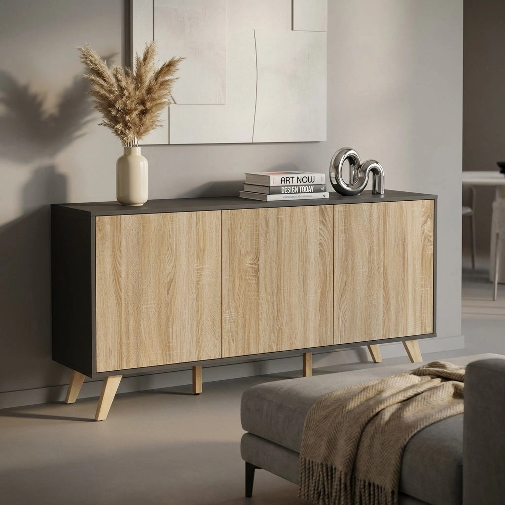 Madia Moderna con tre ante in Legno Composito cm 150x39 5x75 - WILLO