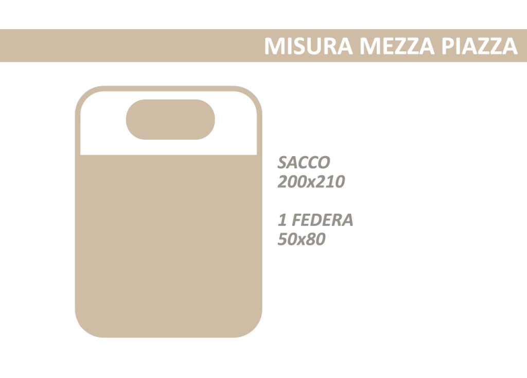Copripiumino Sacco Piumone 100% Cotone Made In Italy Disegno Padel - Piazza E Mezza - Grigio