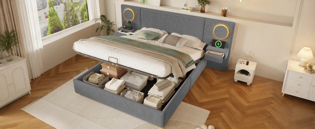 letto imbottito velluto grigio 180 x 200 cm