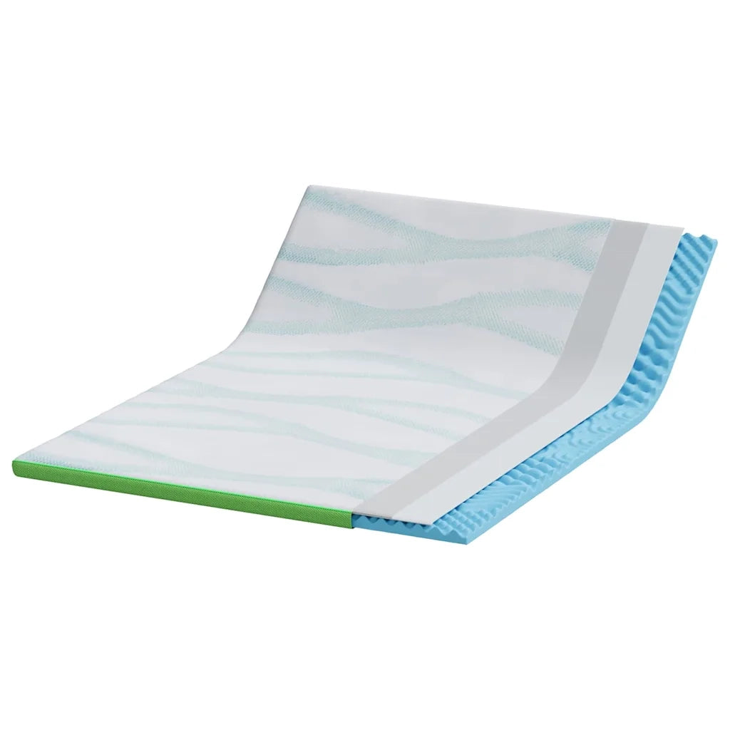 Topper per materasso Bianco e Verde 160 x 200 cm 4106151
