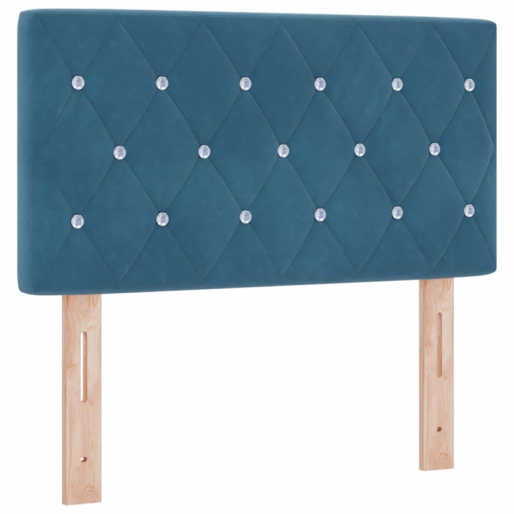 Letto a Sorgente LED con led Blu Scuro 80 x 200 cm Velluto