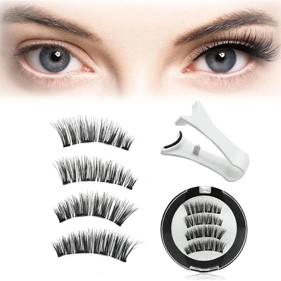 Wimpers magnetiche, look naturale, wimpers magnetiche riciclabili con applicatore senza colla o pellicola
