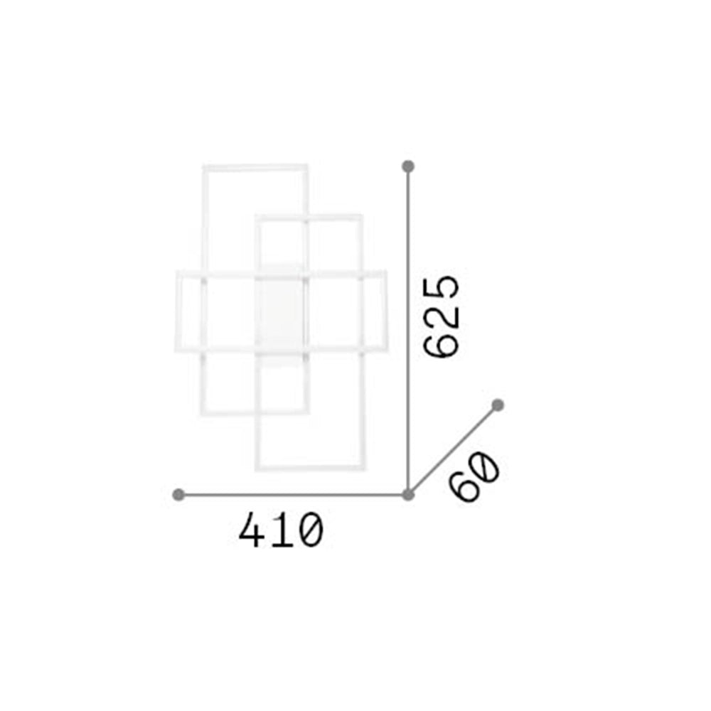 Plafoniera Moderna Frame Metallo Bianco Led 31W 3000K Luce Calda