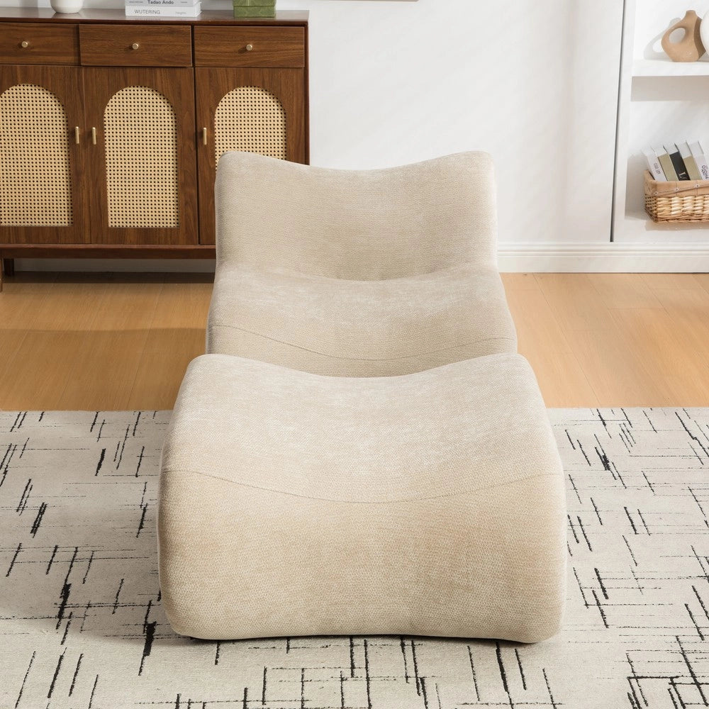 Divano Modulare in Tessuto Chenille ¨C MINIMAL ¨C Beige Chiaro