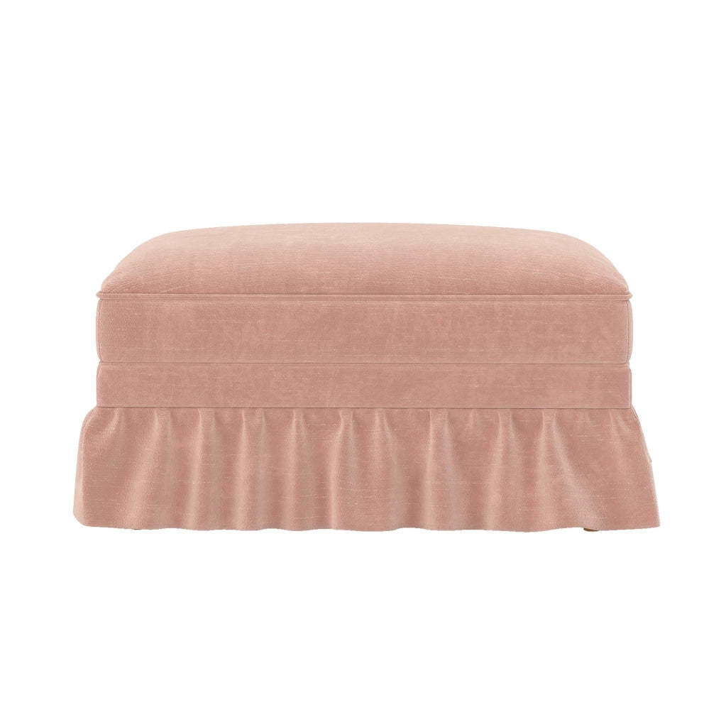 Pouf Windsor in tessuto ciniglia rosa