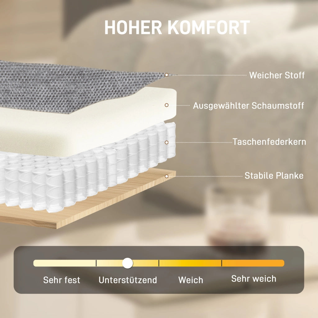 Poltrona girevole imbottita ¨C Xylo ¨C tessuto chenille grigio chiaro con poggiapiedi