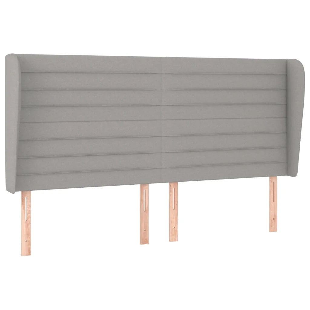 Testiera | Testata ad Orecchio Grigio Chiaro 203x23x118/128 cm in Tessuto