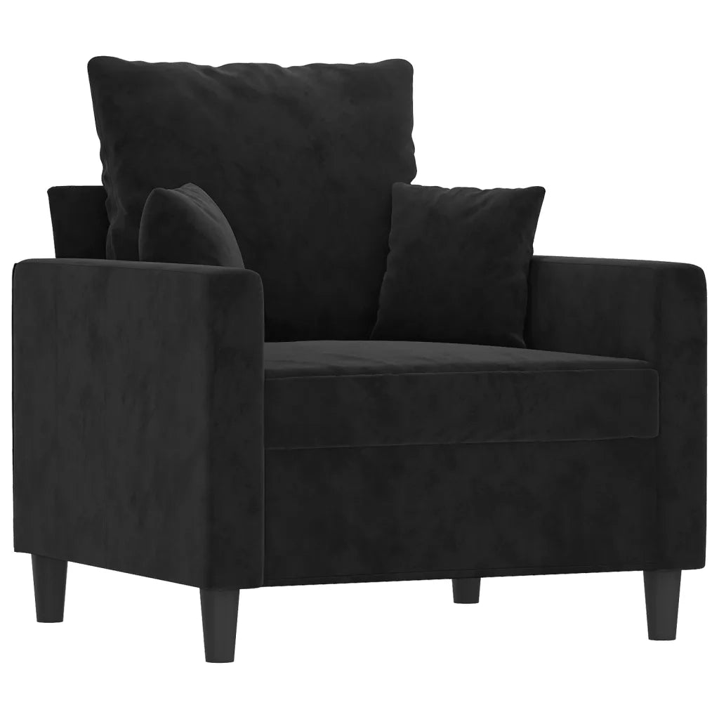 Poltrona Nero 60 cm Velluto 359288