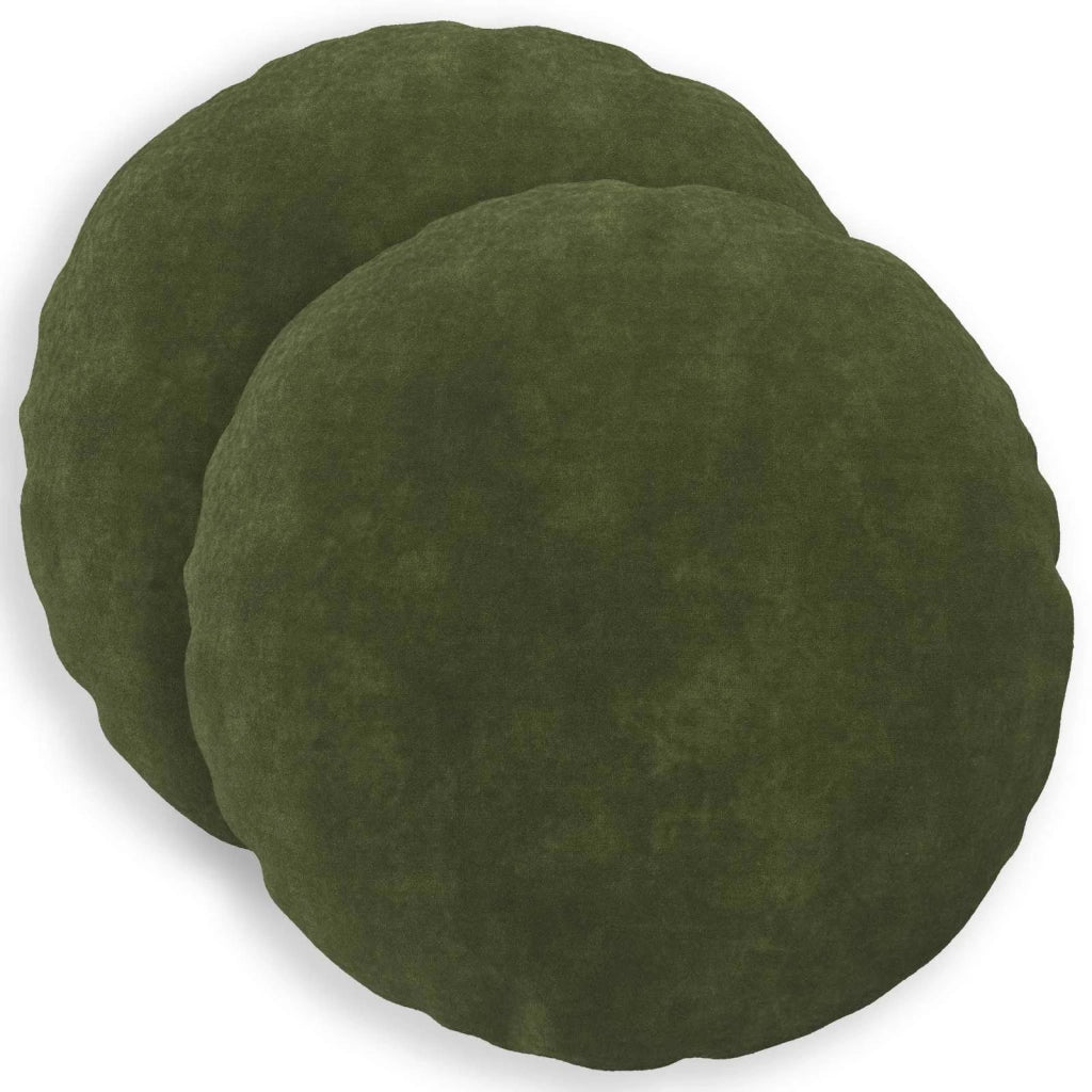 Cuscino 2 pz HEERLEN Verde Ø 60 cm Fleece in microfibra 929783
