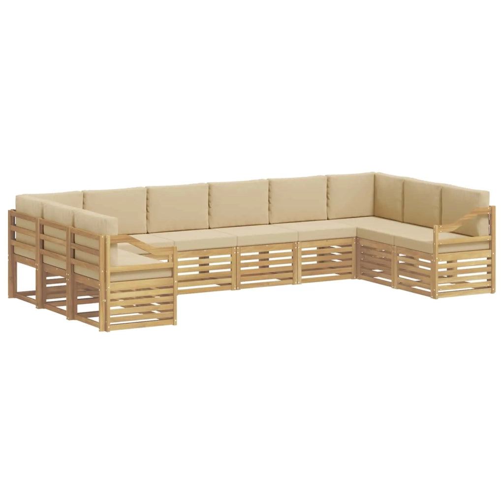 Set divano sezionale 10 pcs Bianco e Beige 363 x 185,5 x 73 cm 3392603