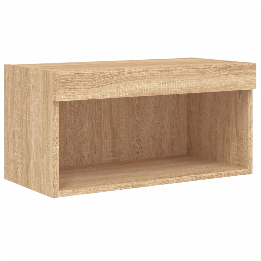 Mobile TV multimediale mensola TV credenza mobile TV per sala da pranzo soggiorno camera da letto con luci LED rovere Sonoma 60 x 30 x 30 cm marrone 02_0026786