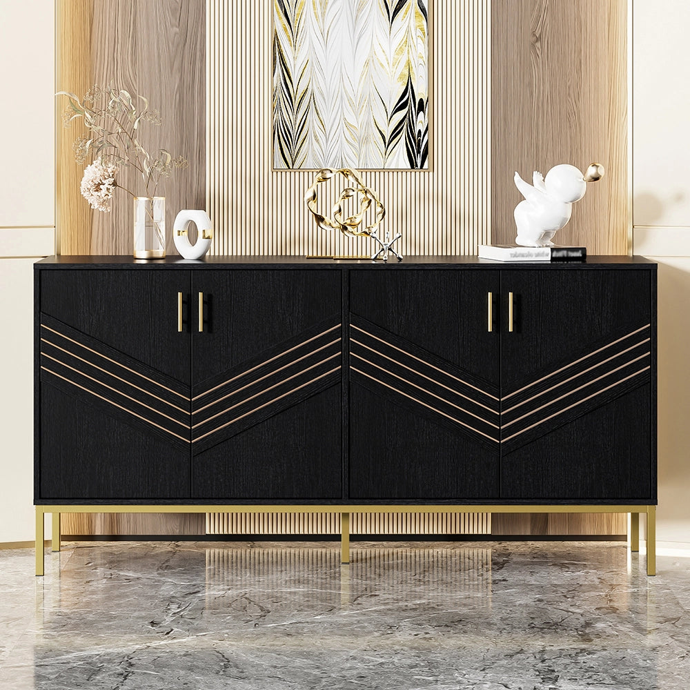 Buffet - Xylo - 4porte MDF nero/oro regolabile