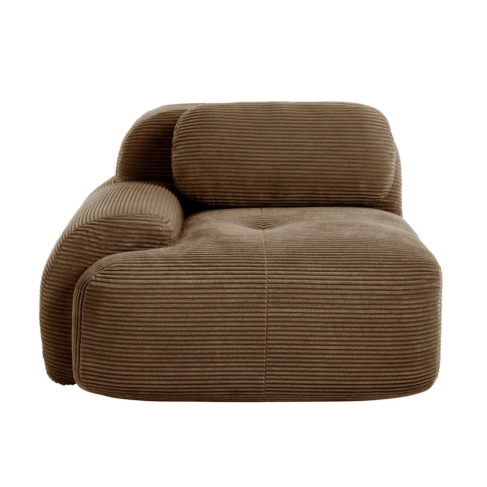 Divano angolare con cuscini ¨C Minimal ¨C marrone tessuto velluto