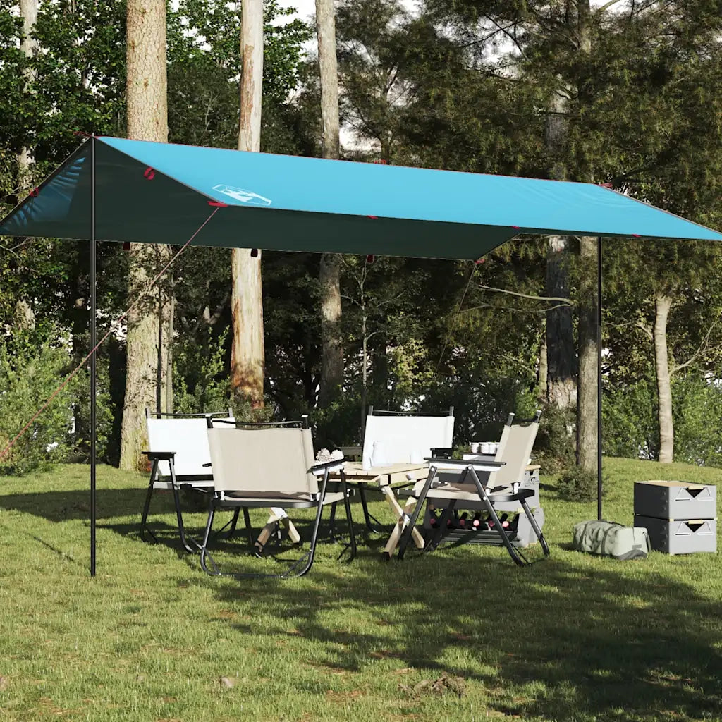Telone da campeggio | Tenda da campo Blu 500x294 cm Impermeabile
