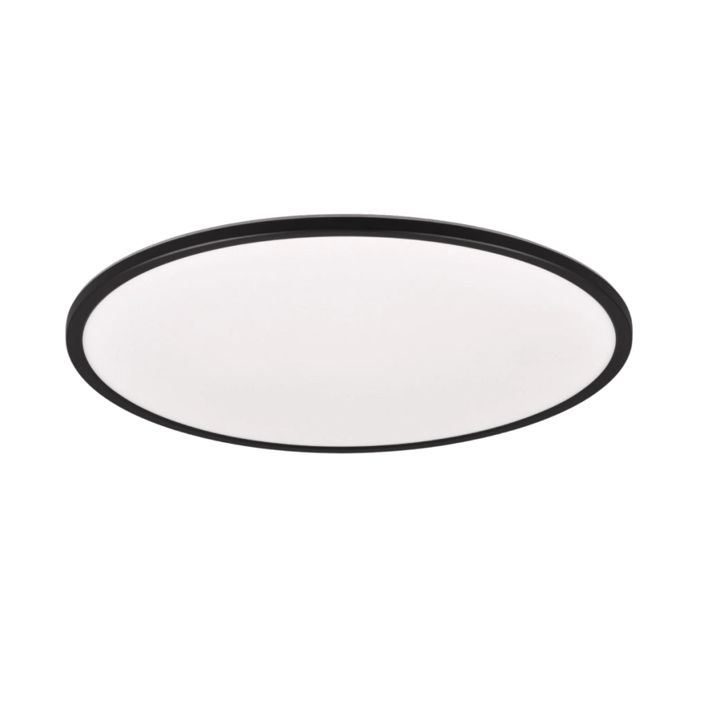 Plafoniera LED RL Scott 50 cm 30W nera con telecomando