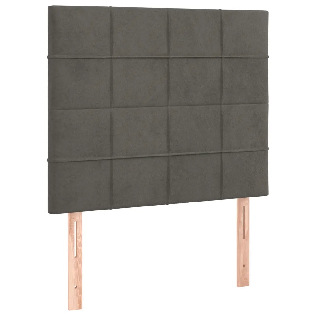 Letto a Molle con Materasso e LED Grigio Scuro 90x200cm Velluto 3136102