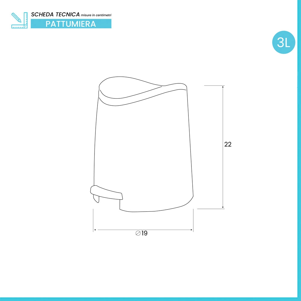 Pattumiera con Pedale e Coperchio Grigio Antracite in Plastica
