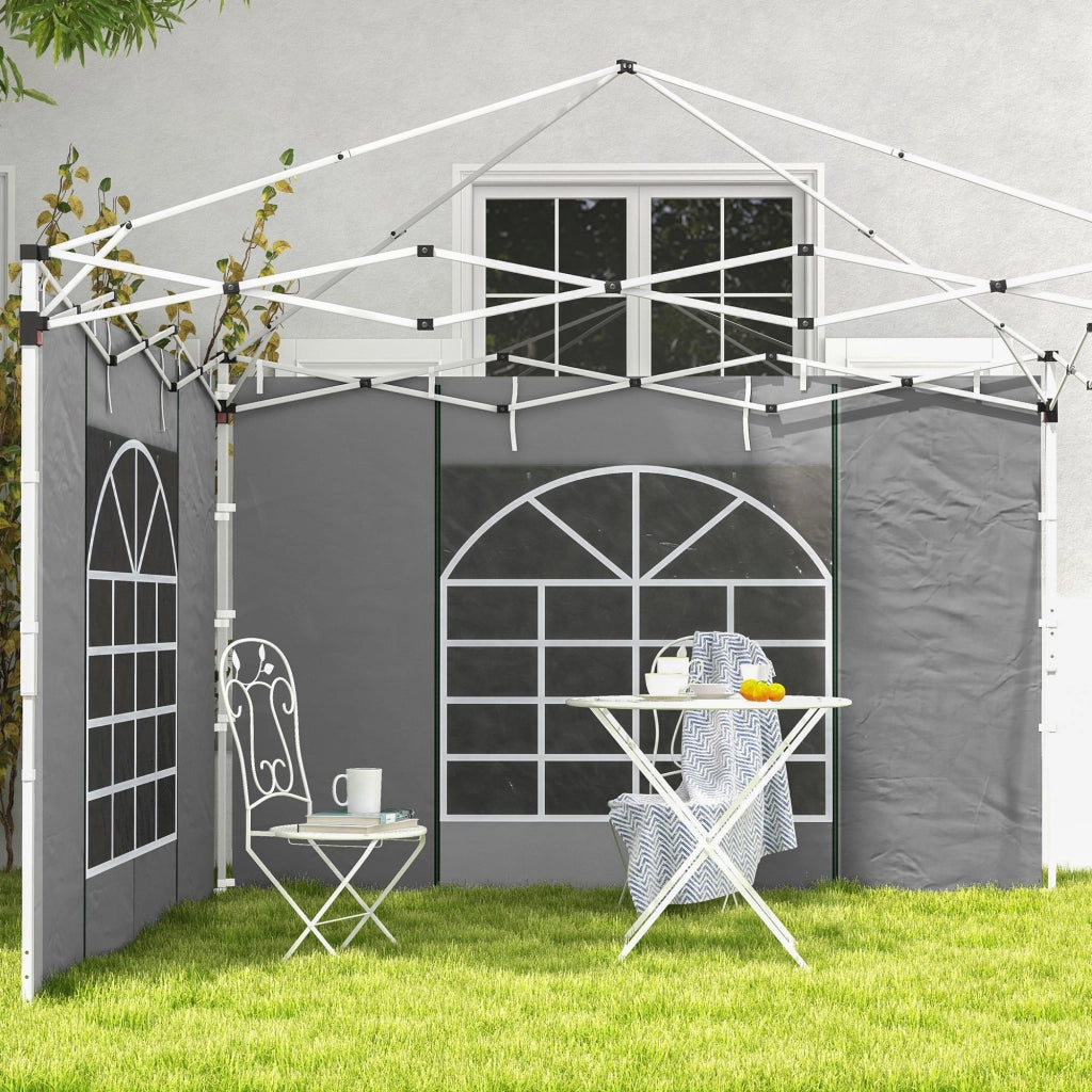 Pareti Laterali per Tenda 300x200 cm con Finestra e Porta a Zip Grigio ¨C Minimal ¨C 300x200 cm