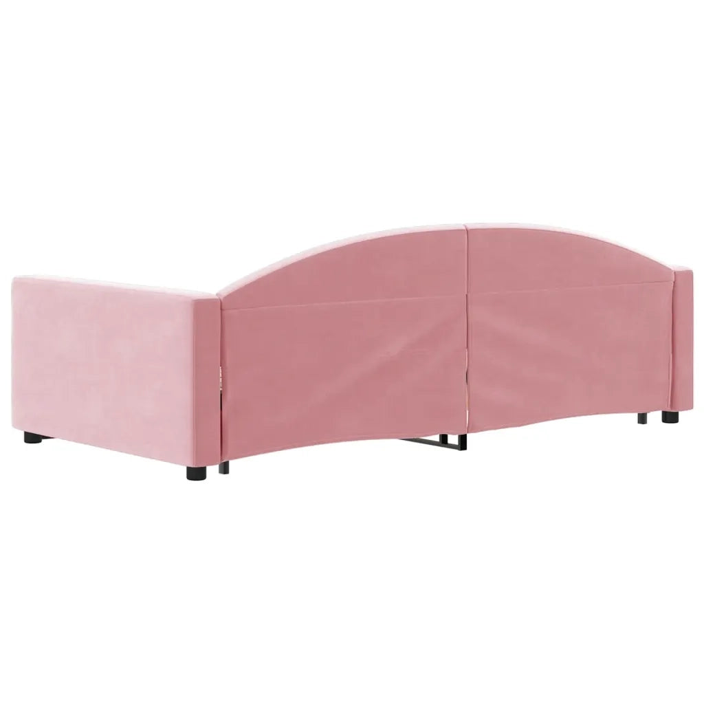 Divano Letto Estraibile con Cassetti-Sofa Letto-Daybed Rosa 100x200 cm Velluto 536122