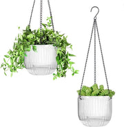 Set di due vasi da giardino appesi per piante con code di appendiporta 16,5 cm