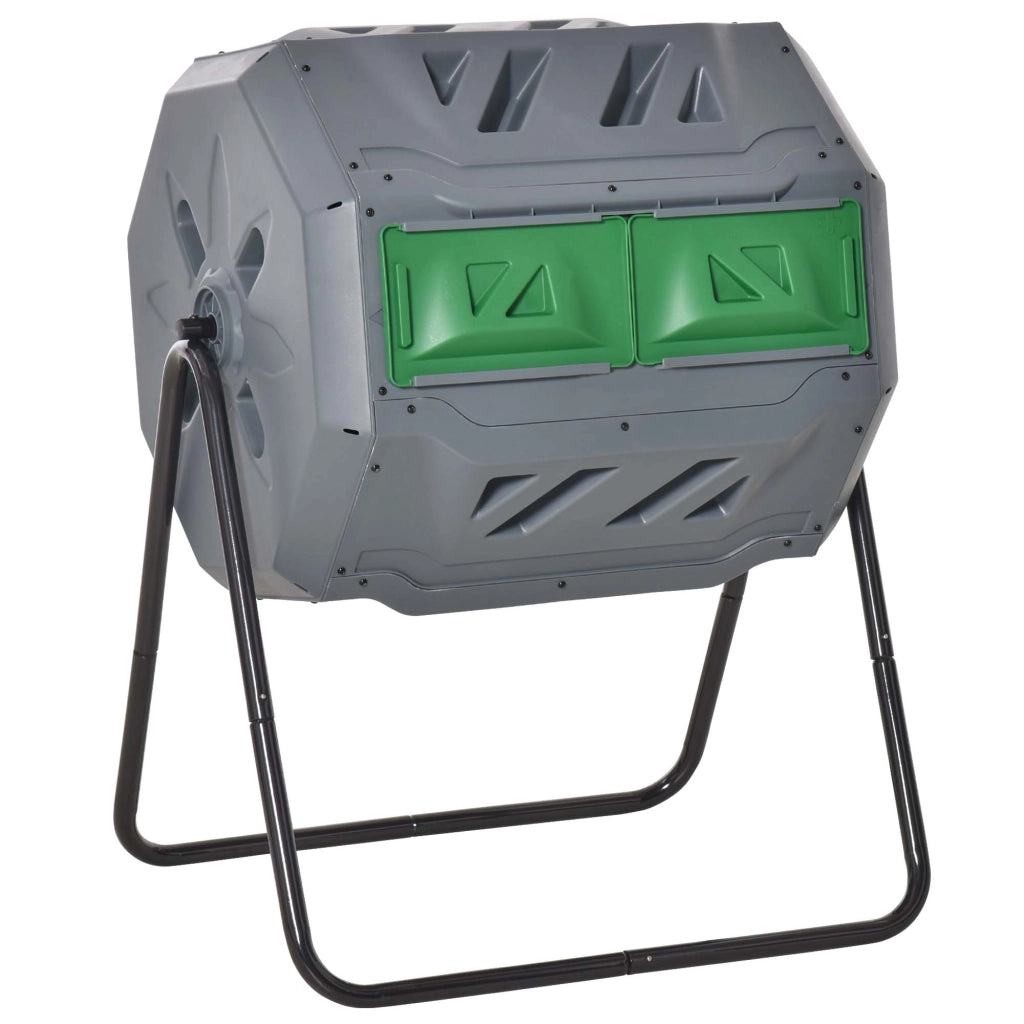 Compostatore Rotante a Tamburo ¨C zephmum ¨C Grigio 71x65x96 cm