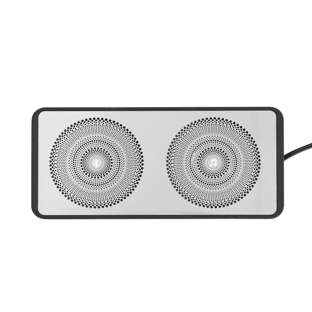 Letto matrimoniale 180 × 200 cm con LED USB-A USB-C altoparlanti Bluetooth orologio elettronico MDF bianco