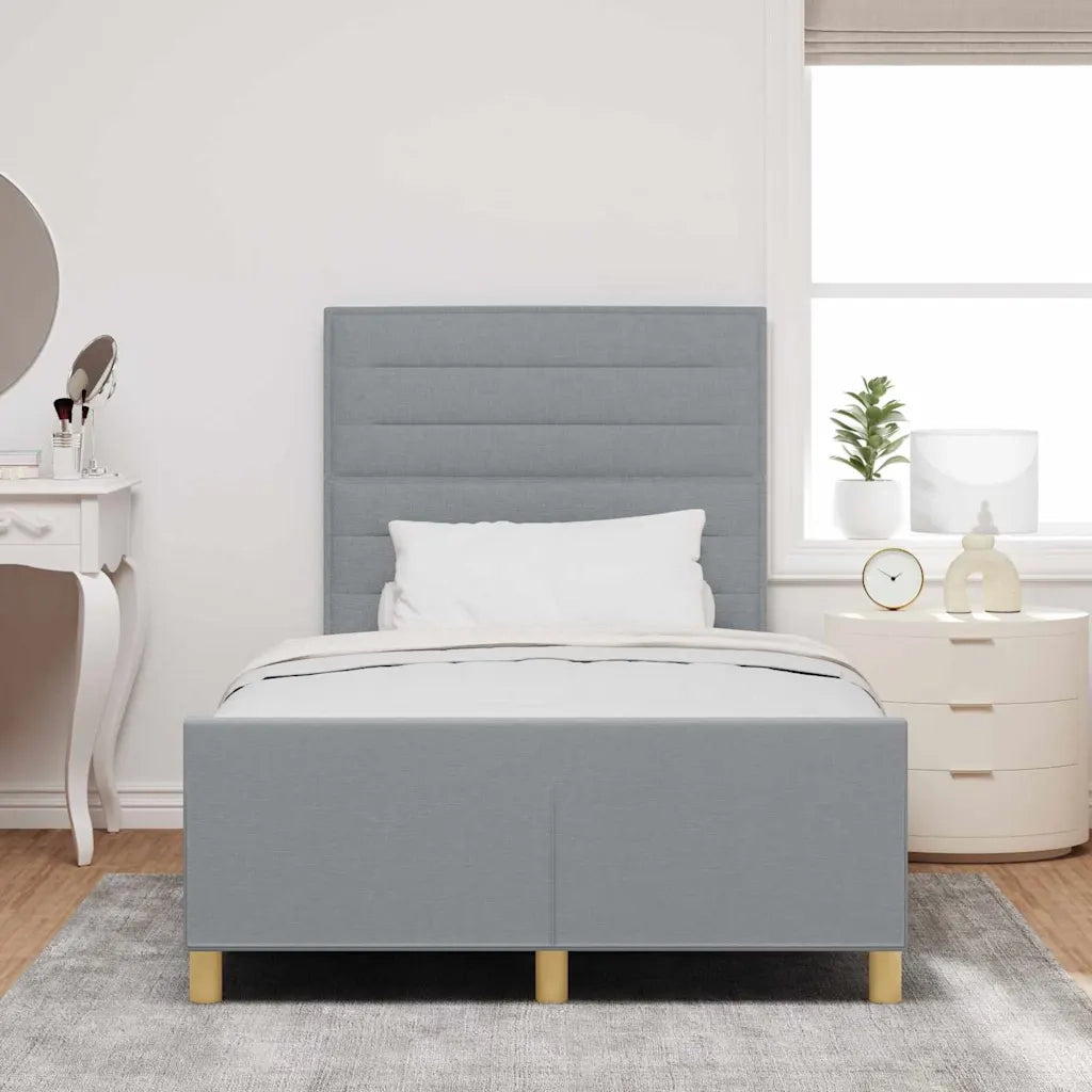 Struttura del letto Grigio chiaro 120 x 190 cm Tessuto
