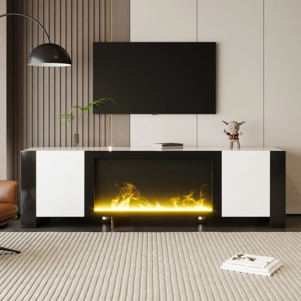 TV-Schrank White+Black in Spanplatte 165 cm