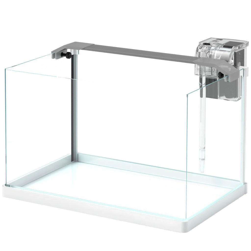 Acquario Vetro 20 Litri con Luci LED Filtro Pompa ¨C zephmum ¨C 38x26x27 cm Bianco
