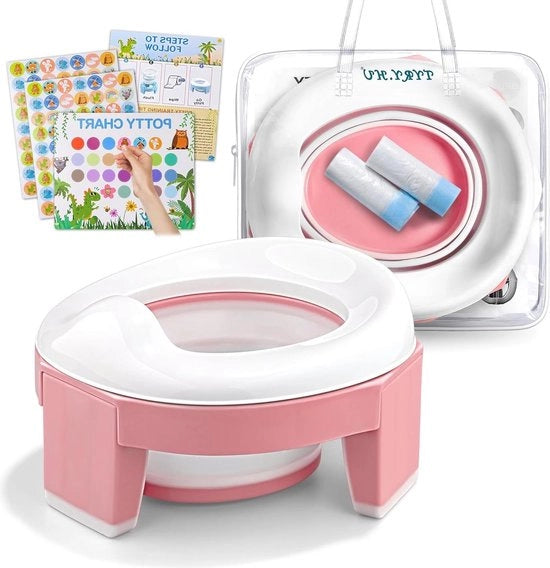 Educazione alla igiene toilet-bracciale 3-in-1 portatile wc-babytrainer pieghevole - bambini opzionabile wc-babytrainer - sedute a girotondo rimovibili riutilizzabili - bambini maschi femmine - zaino per viaggi - adatto a