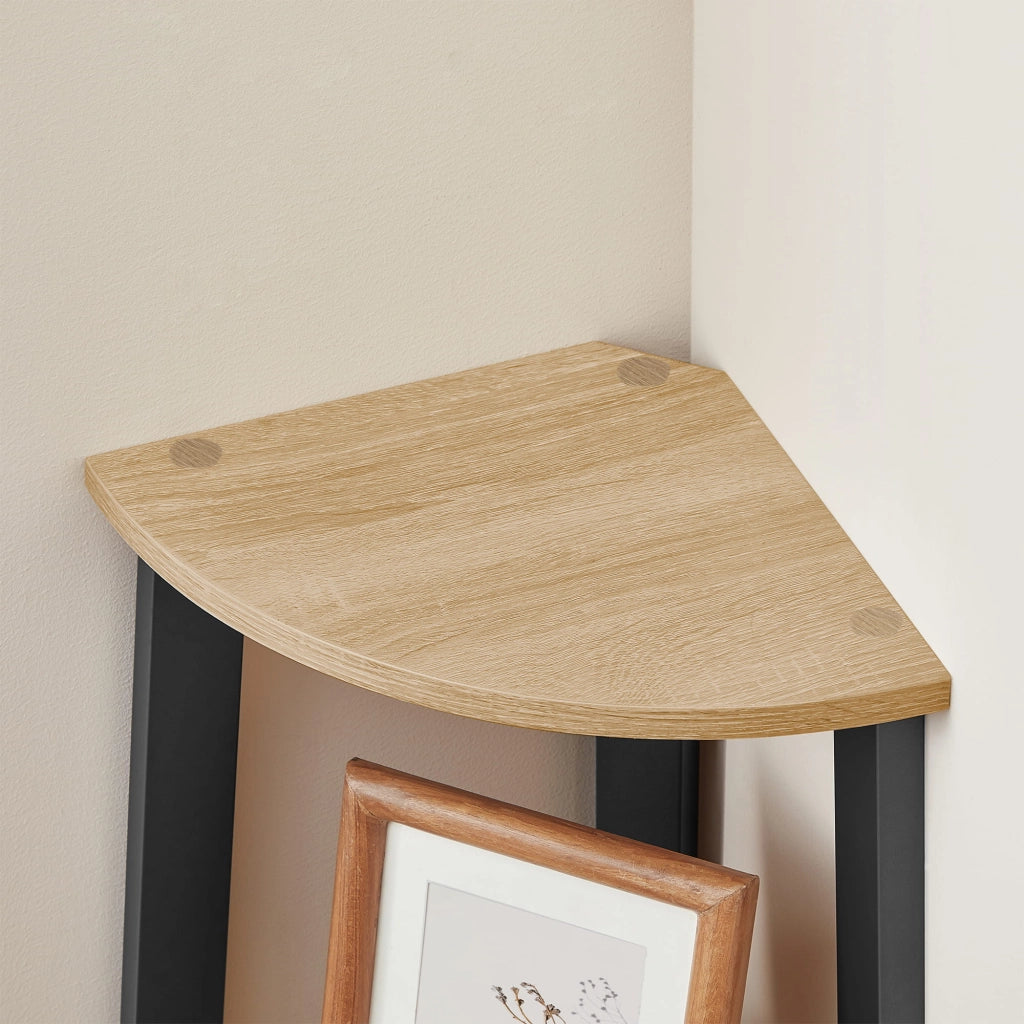 Libreria angolare Valora - Rovere Sonoma a 4 ripiani con struttura nera