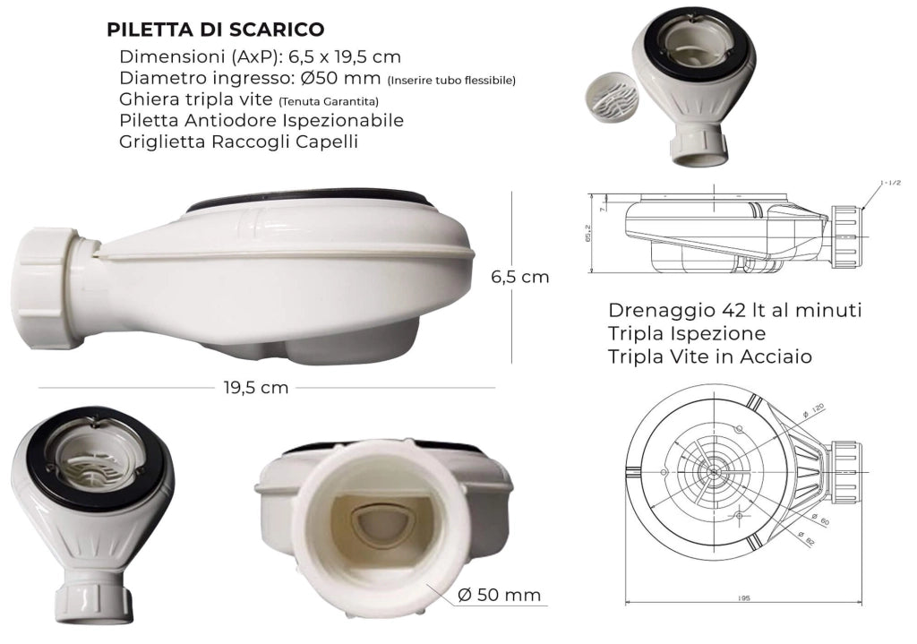 Piatto Doccia 70x130 cm in Pietra Bonussi Kamet Crema