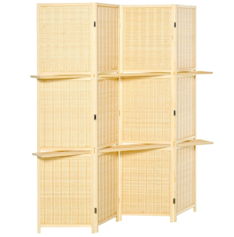 Paravento divisorio 180x1,9x180 cm in bambù naturale pieghevole -