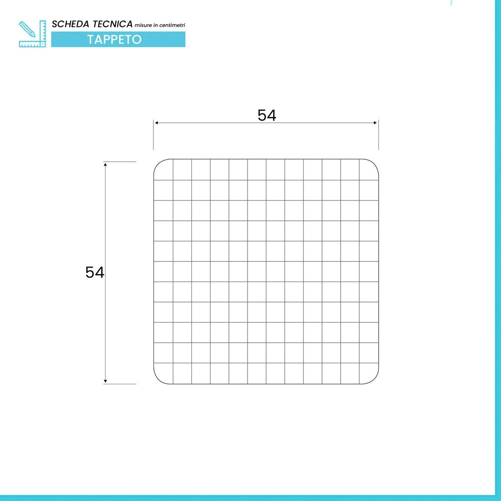 Tappeto Antiscivolo In PVC Per Doccia Mosaico Grigio 54x54 Cm