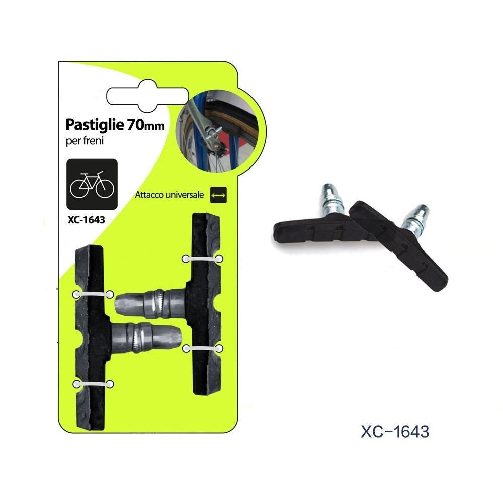 Trade Shop - Kit 2pz Pastiglie Pattini Per Freni Bici Da 70 Mm Con Attacco Universale Xc-1643 -