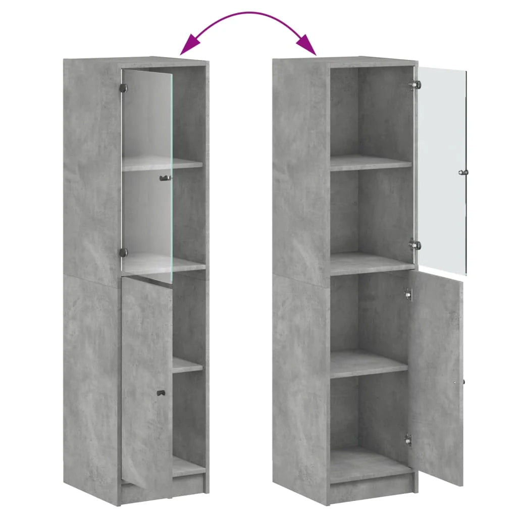 Buffet credenza cassettiera mobiletto mobile contenitore organizer per cucina soggiorno salotto con anta in vetro 35 x 37 x 142 cm grigio 02_0030100