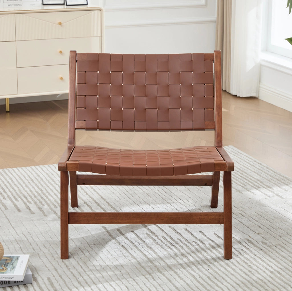 SEDIA Intrecciata Senza Braccioli 71x66x72 cm PU Marrone