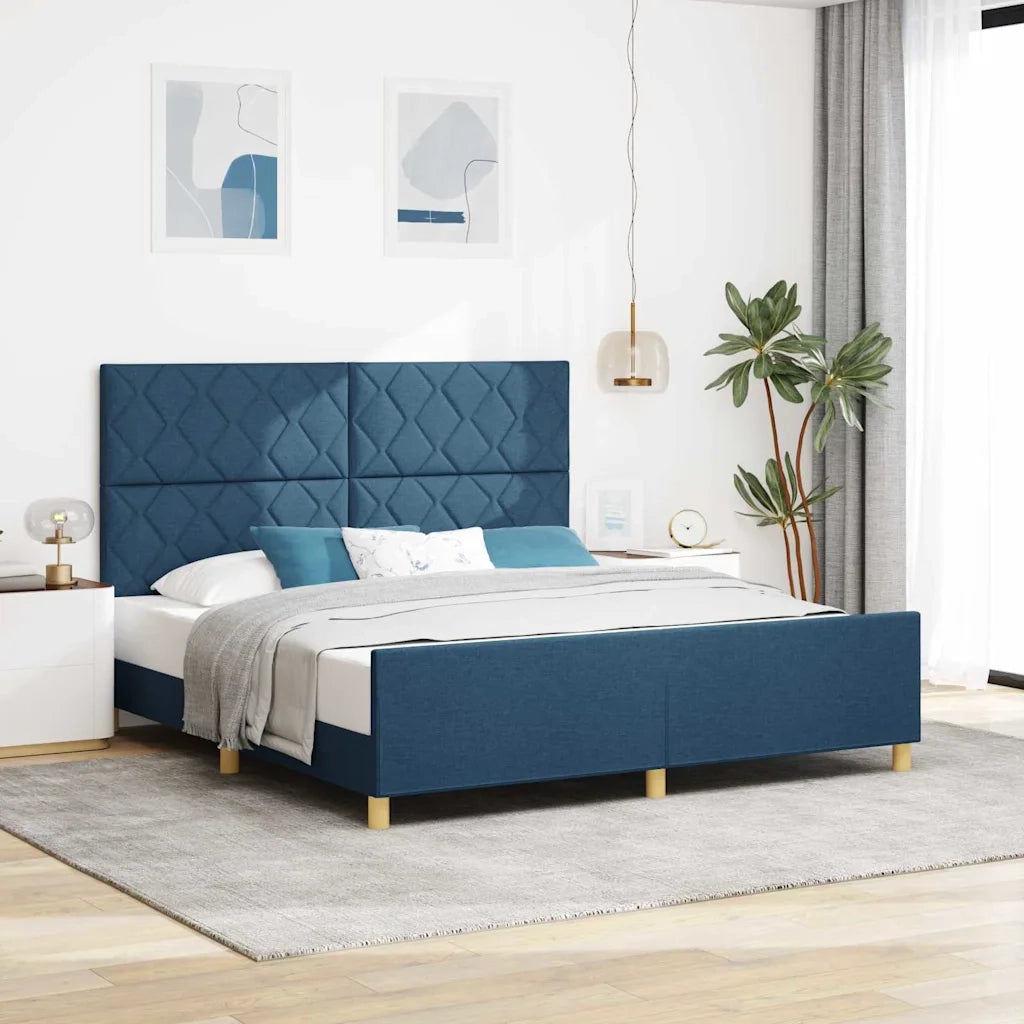 Struttura del letto con testiera Blu 180 x 200 cm Tessuto 3344829