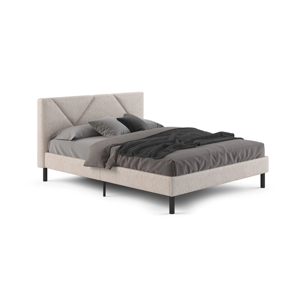 Ikelos, Letto Alla Francese Dimensione Materasso 140x190 cm, Beige