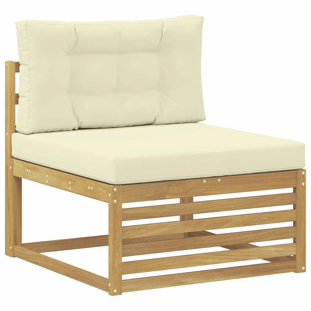 Set di divani da esterno 5 pz Bianco e Crema Poliestere 3390490