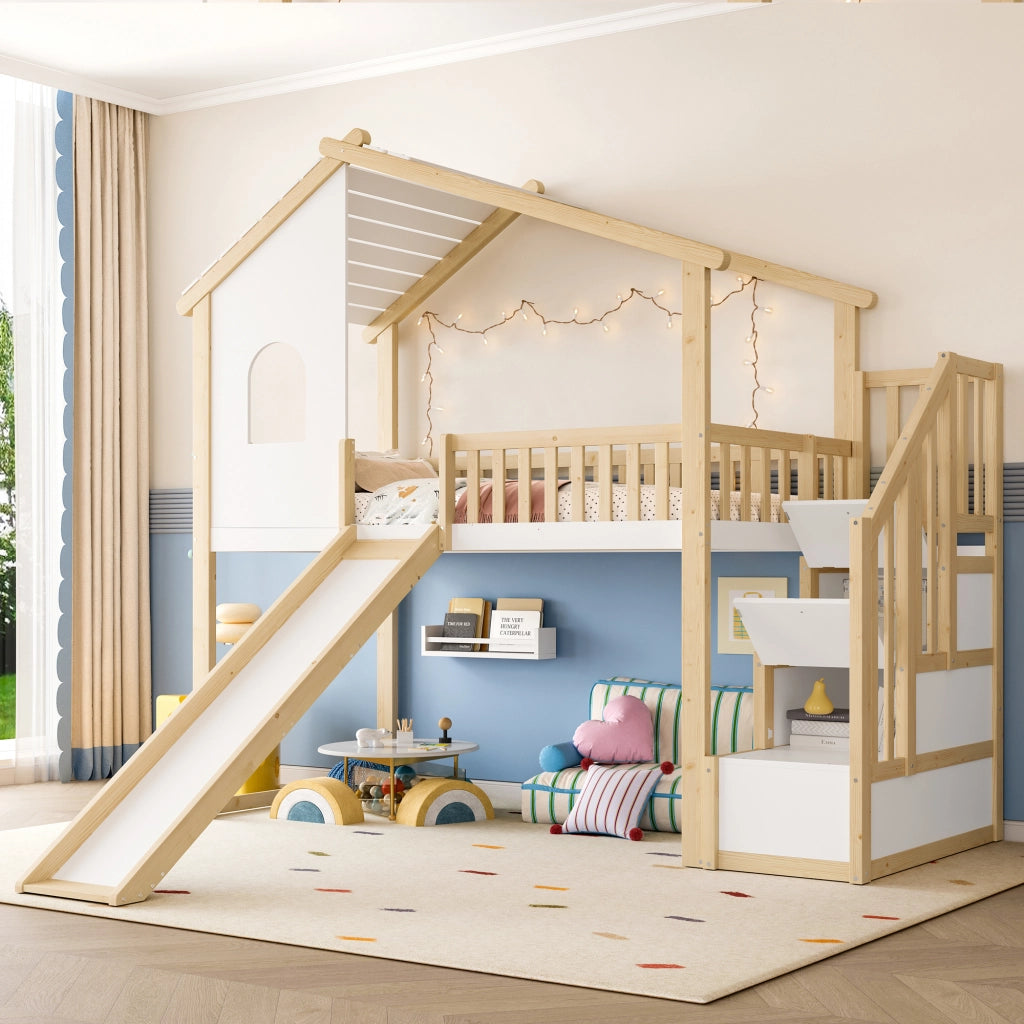 Letto a soppalco 90 ¡Á 200 cm con scrivania; 4 cassetti; LED; presa USB e Type-C; metallo e MDF nero