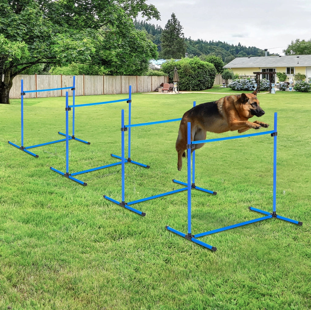 Set agility per cani regolabile in altezza con ostacoli e slalom