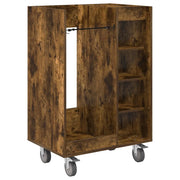 Armadio da golf rettangolare moderno con ruote 65 x 45 x 98 cm grande spazio di archiviazione in legno rovere fumo 02_0055053