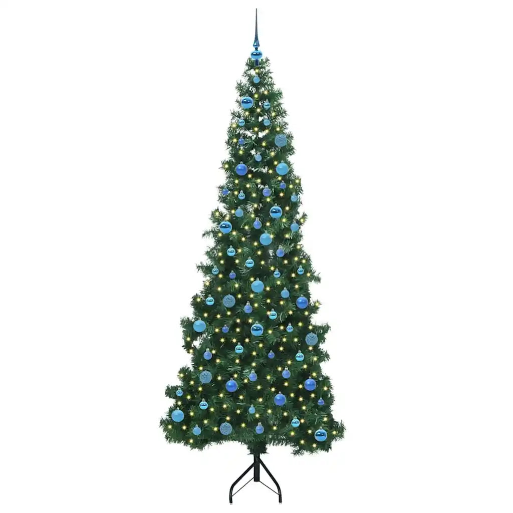 Albero di Natale Artificiale Angolare con 300 LED Verde 240 cm 3397296