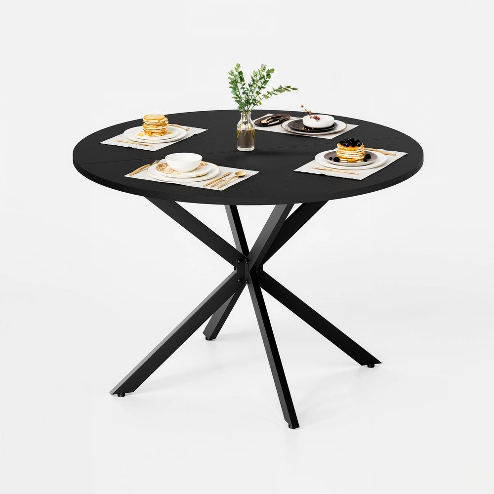 Tavolo Rotondo con Gambe a X ¨C MINIMAL ¨C Nero, 120 cm