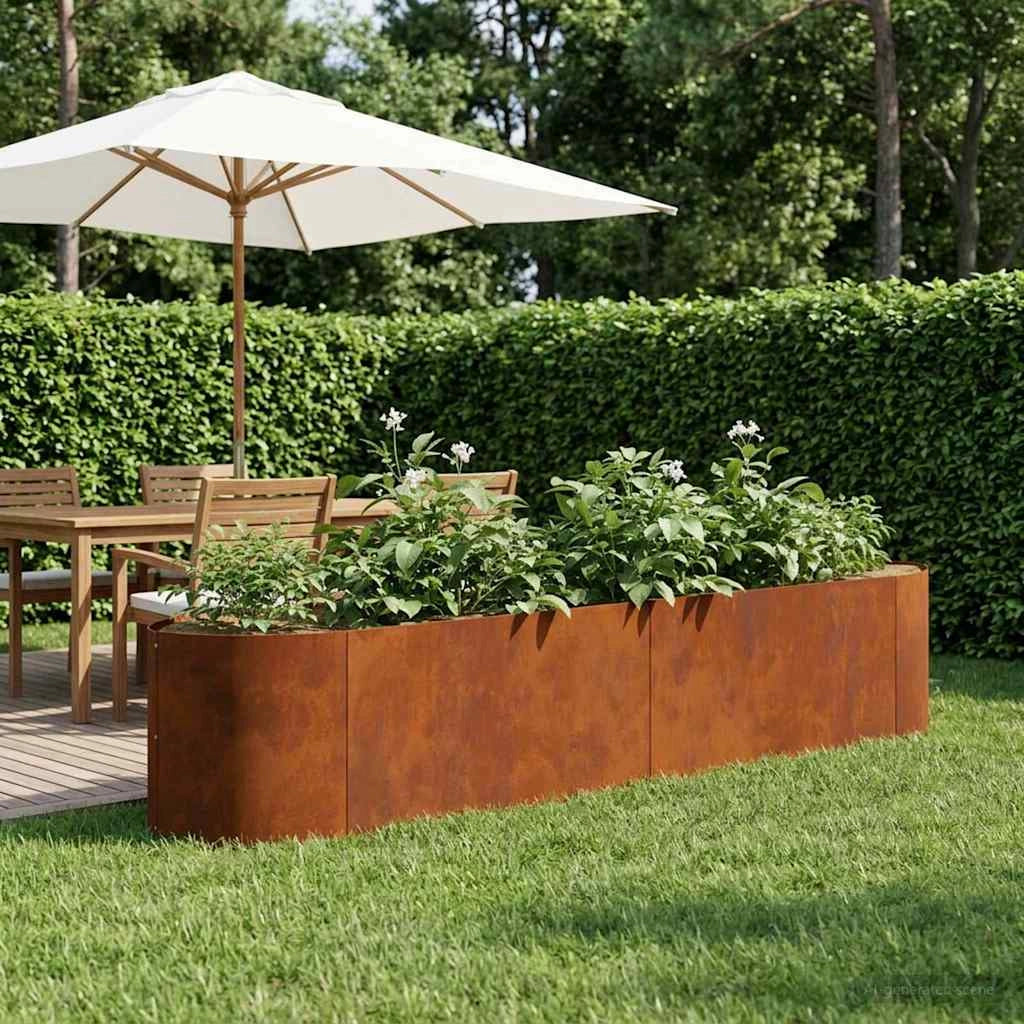 Letto rialzato da giardino Acciaio Corten 220 x 40 x 40 cm 8011725