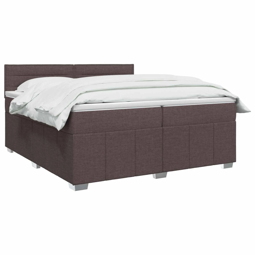 Letto box spring con materasso Marrone Scuro 200 x 200 cm 3451286
