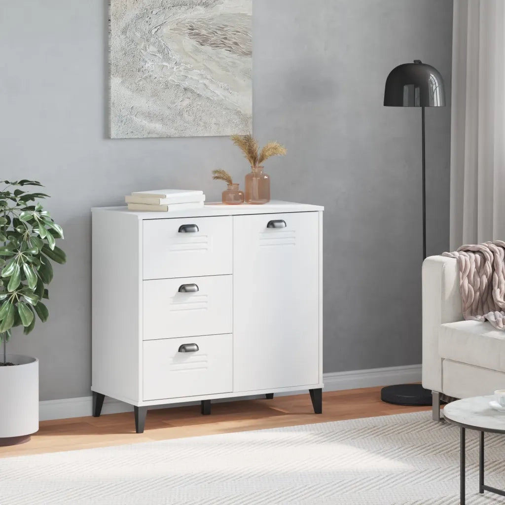 Credenza | Madia | Buffet da pranzo | Armadio da pranzo VIKEN Bianca 80x40x80 cm in Legno Multistrato