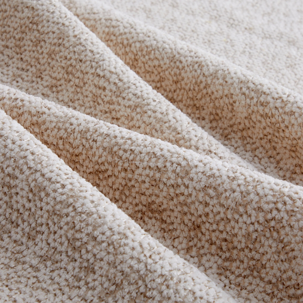 Divano Modulare U 3 Posti con 2 Ottoman ¨C Xylo ¨C Tessuto Morbido Beige, Seduta Profonda
